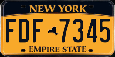 NY license plate FDF7345