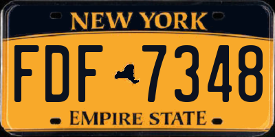 NY license plate FDF7348
