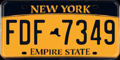 NY license plate FDF7349