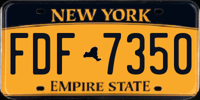 NY license plate FDF7350