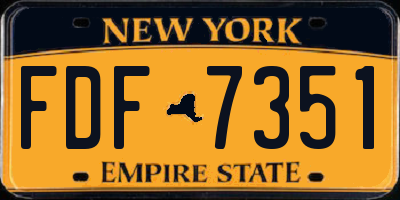 NY license plate FDF7351