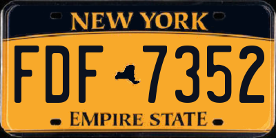 NY license plate FDF7352