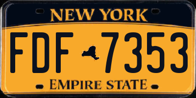 NY license plate FDF7353