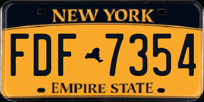 NY license plate FDF7354