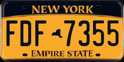 NY license plate FDF7355