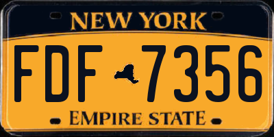 NY license plate FDF7356