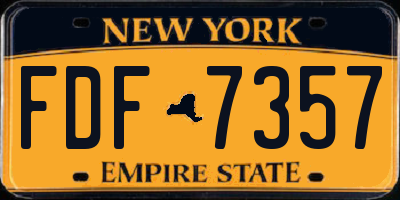 NY license plate FDF7357