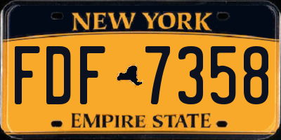 NY license plate FDF7358