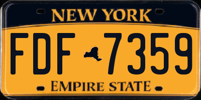 NY license plate FDF7359