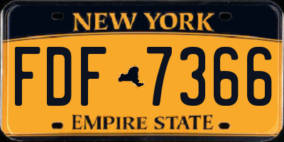NY license plate FDF7366