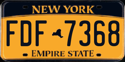 NY license plate FDF7368