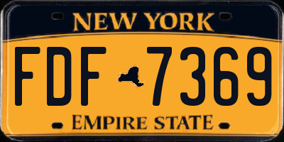 NY license plate FDF7369