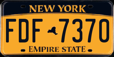 NY license plate FDF7370