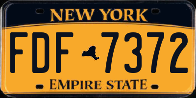 NY license plate FDF7372