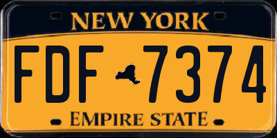 NY license plate FDF7374