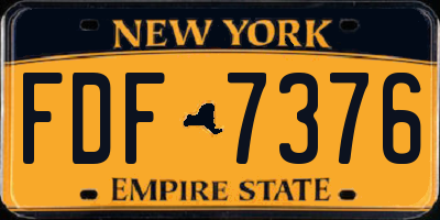 NY license plate FDF7376