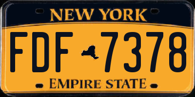 NY license plate FDF7378