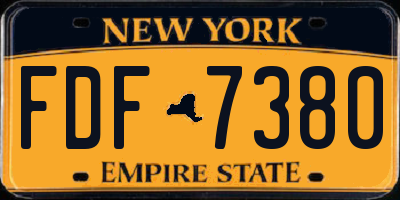 NY license plate FDF7380