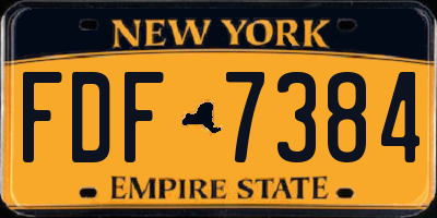 NY license plate FDF7384
