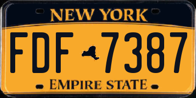 NY license plate FDF7387