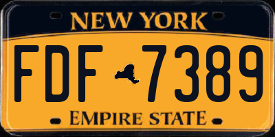 NY license plate FDF7389