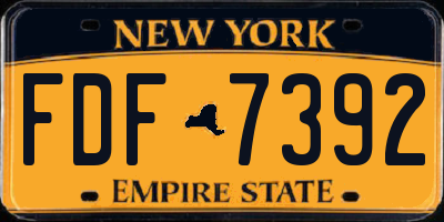 NY license plate FDF7392