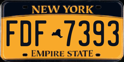 NY license plate FDF7393