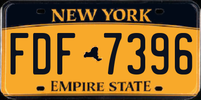 NY license plate FDF7396
