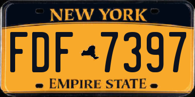 NY license plate FDF7397