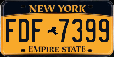 NY license plate FDF7399