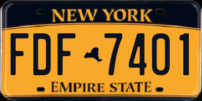 NY license plate FDF7401