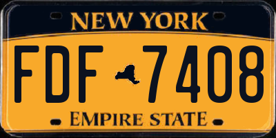 NY license plate FDF7408