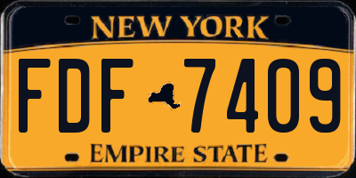 NY license plate FDF7409