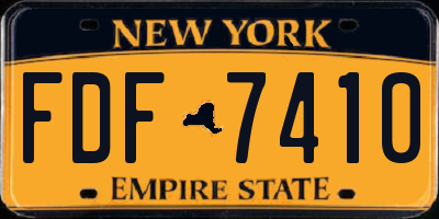 NY license plate FDF7410