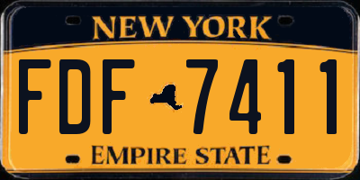 NY license plate FDF7411