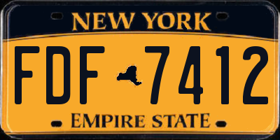 NY license plate FDF7412