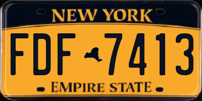 NY license plate FDF7413