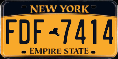 NY license plate FDF7414
