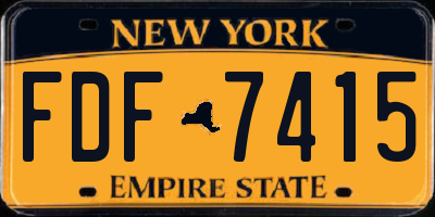 NY license plate FDF7415