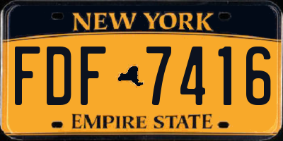 NY license plate FDF7416