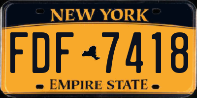 NY license plate FDF7418