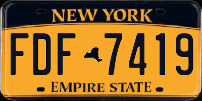 NY license plate FDF7419