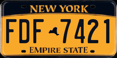 NY license plate FDF7421
