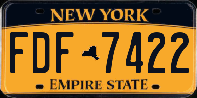 NY license plate FDF7422