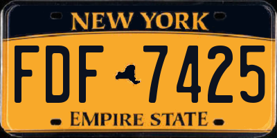 NY license plate FDF7425