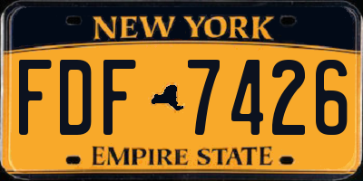 NY license plate FDF7426