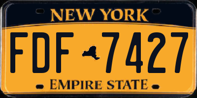 NY license plate FDF7427