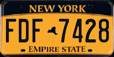 NY license plate FDF7428
