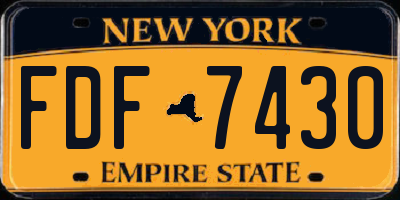 NY license plate FDF7430