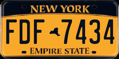 NY license plate FDF7434